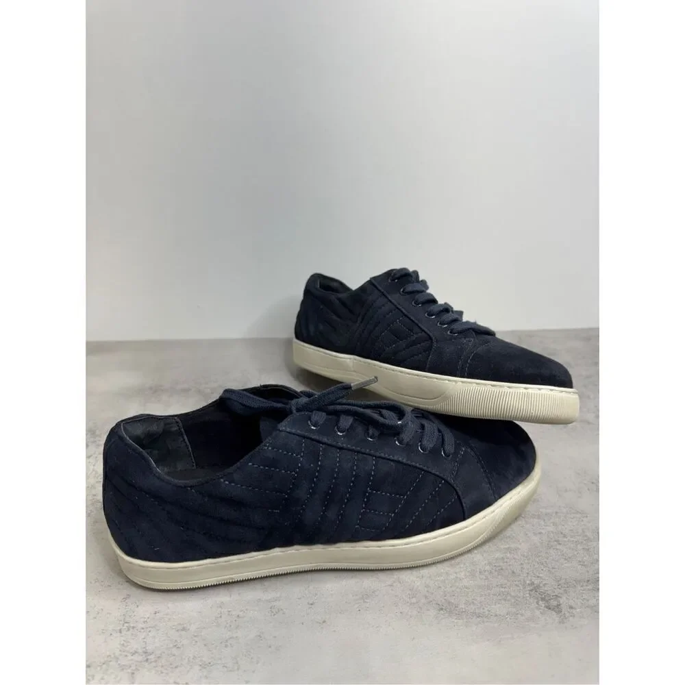 Vaneli Sneaker Size 7.5 Wide Navy Lace Up Suede Sport Shoes‎
